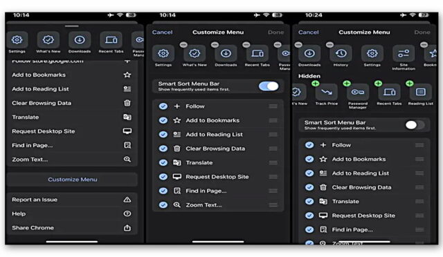 Google Chrome’un iOS Sürümüne Menüyü Kafanıza Göre Değiştirmenizi Sağlayan Özelleştirme Seçeneği Eklendi